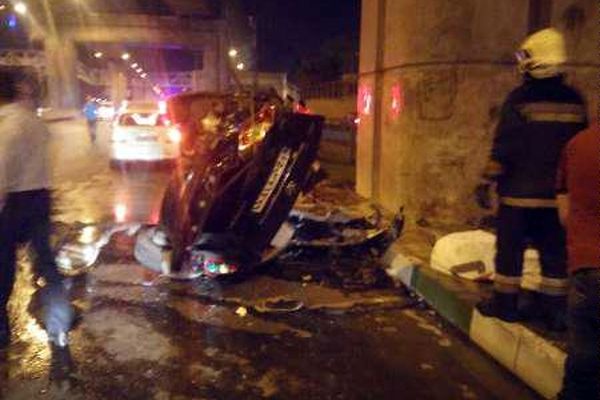 تصادف مرگبار در بزرگراه شهید بابایی/ ۲ نفر کشته و ۳ نفر زخمی شدند