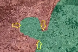 نبرد خانه به خانه برای تعریض کمربند امنیتی در ریف دمشق + عکس