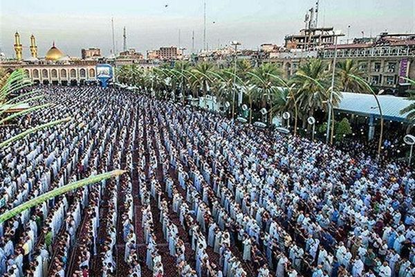 کربلا، نجف و کاظمین میزبان هزاران نفر از نمازگزاران عید سعید فطر + تصاویر