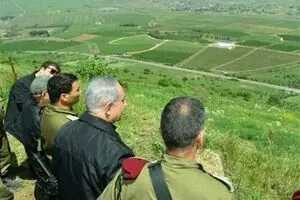 اصابت موشک به جولان هنگام حضور نتانیاهو