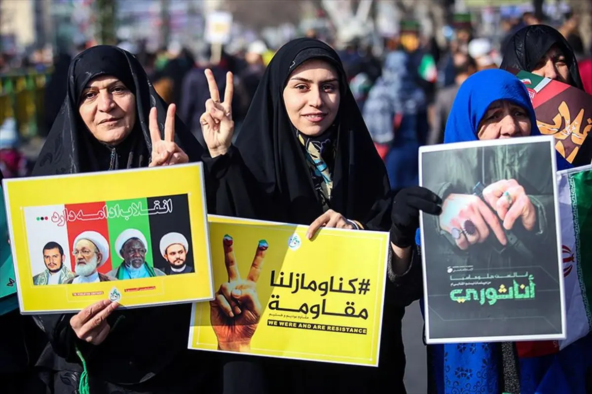 رنگ زرد مقاومت اسلامی نُجَباء در راهپیمایی ۲۲ بهمن+ تصاویر