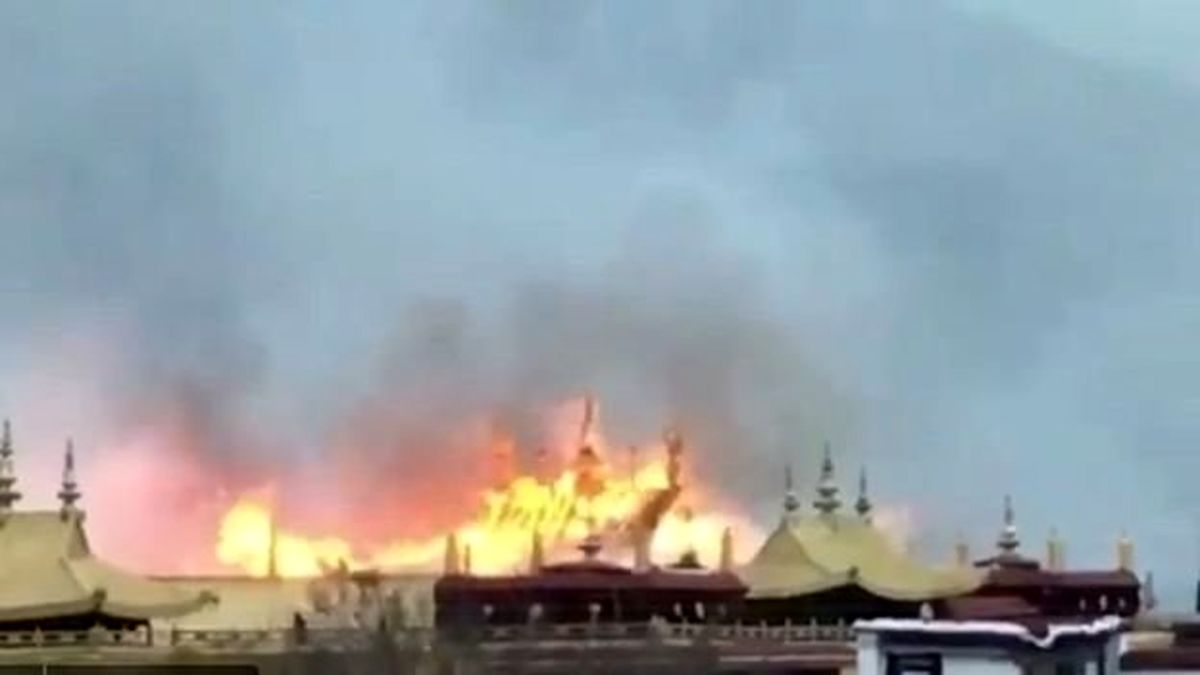 آتش‌سوزی در مهم‎ترین معبد تبت