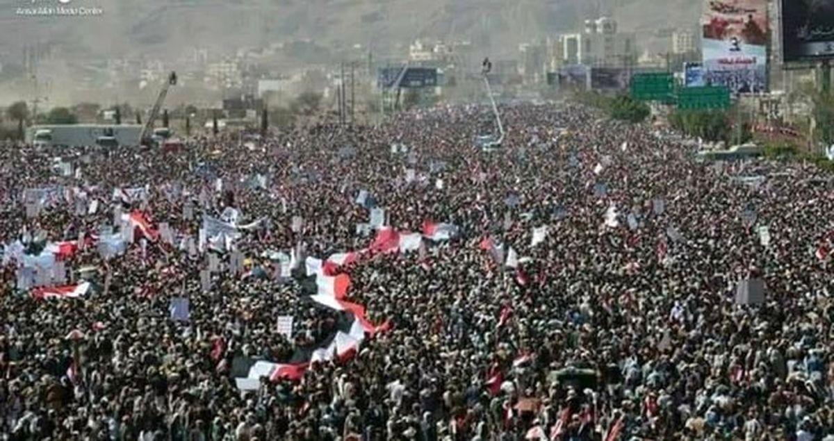 تظاهرات گسترده یمنی‌ها در حمایت از فلسطین