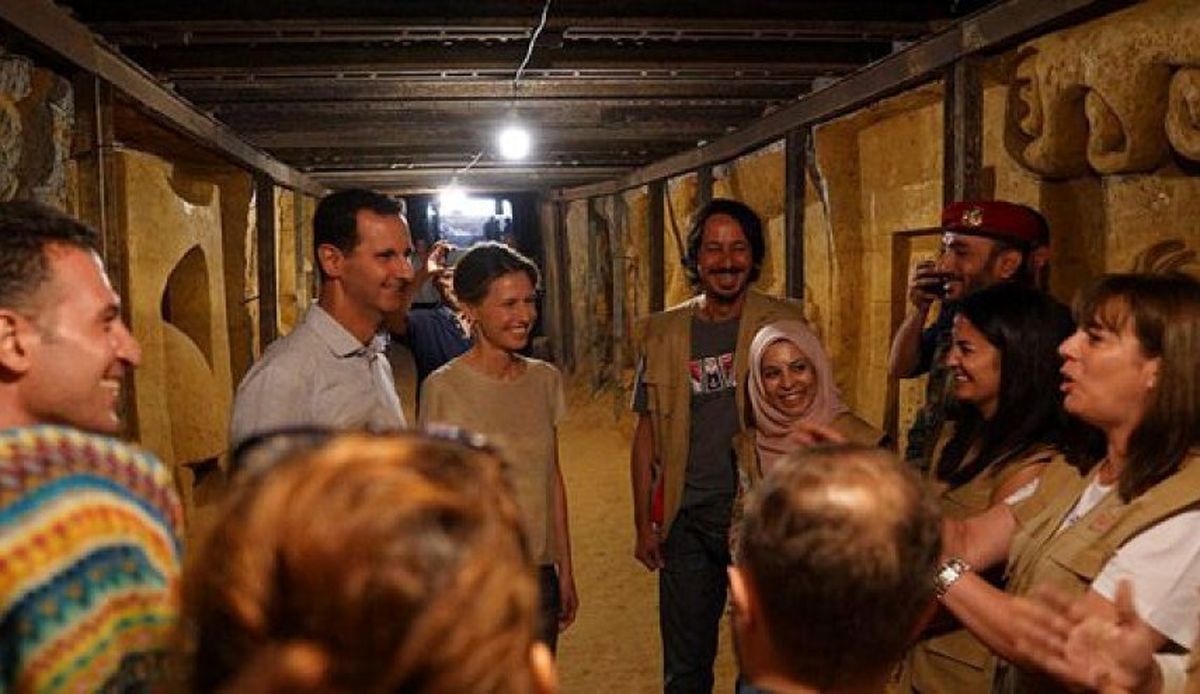 بازدید بشار اسد و همسرش از تونل‌های مرگ تروریست‌ها در غوطه شرقی+ تصاویر