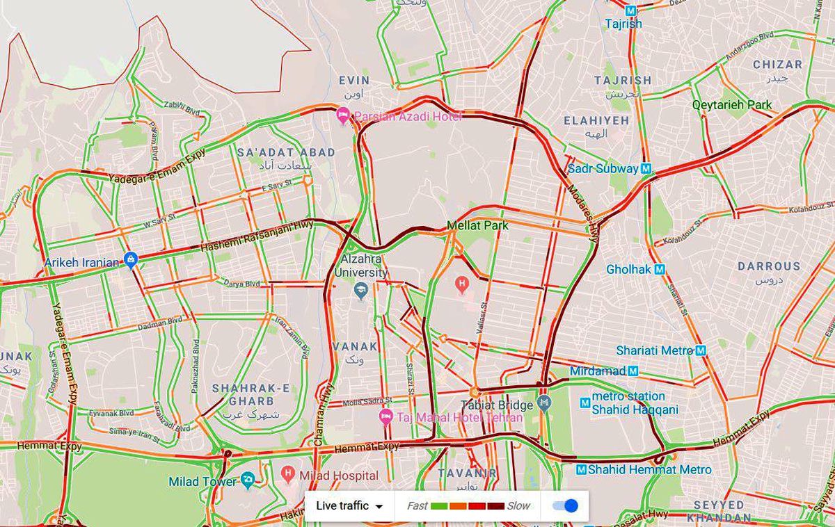 ترافیک سنگین خیابانهای تهران را قفل کرد