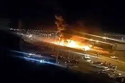 تصاویری دلخراش از تصادف خونین یک تانکر حامل سوخت با اتوبوس در سنندج