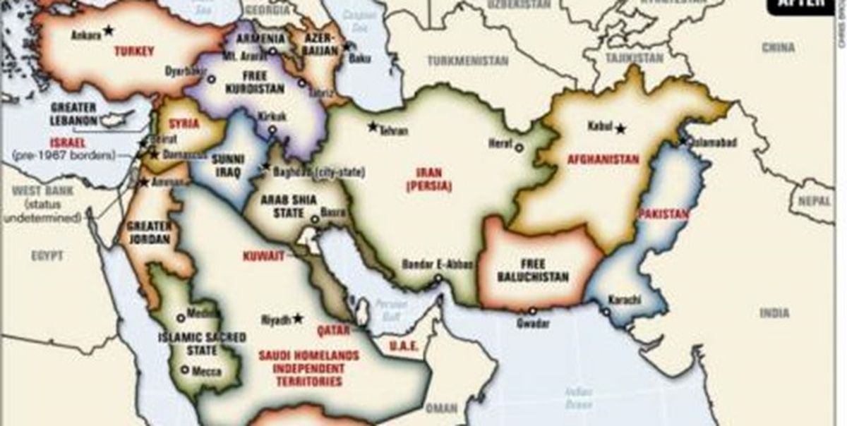 طرح «خاورمیانه بزرگ»؛ سناریوی شوم تجزیه ایران و کشورهای منطقه