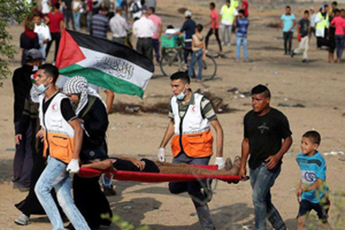 مجروح شدن ۲۰ فلسطینی در راهپیمایی غزه