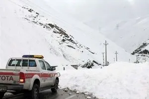 ریزش بهمن در جاده کرج ـ چالوس