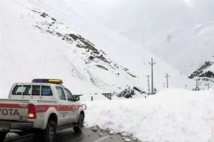 ریزش بهمن در جاده کرج ـ چالوس