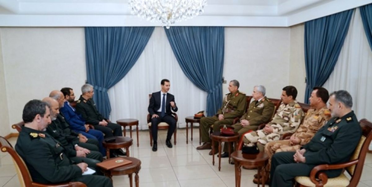 دیدار بشار اسد با رؤسای ستادکل نیروهای مسلح ایران و عراق
