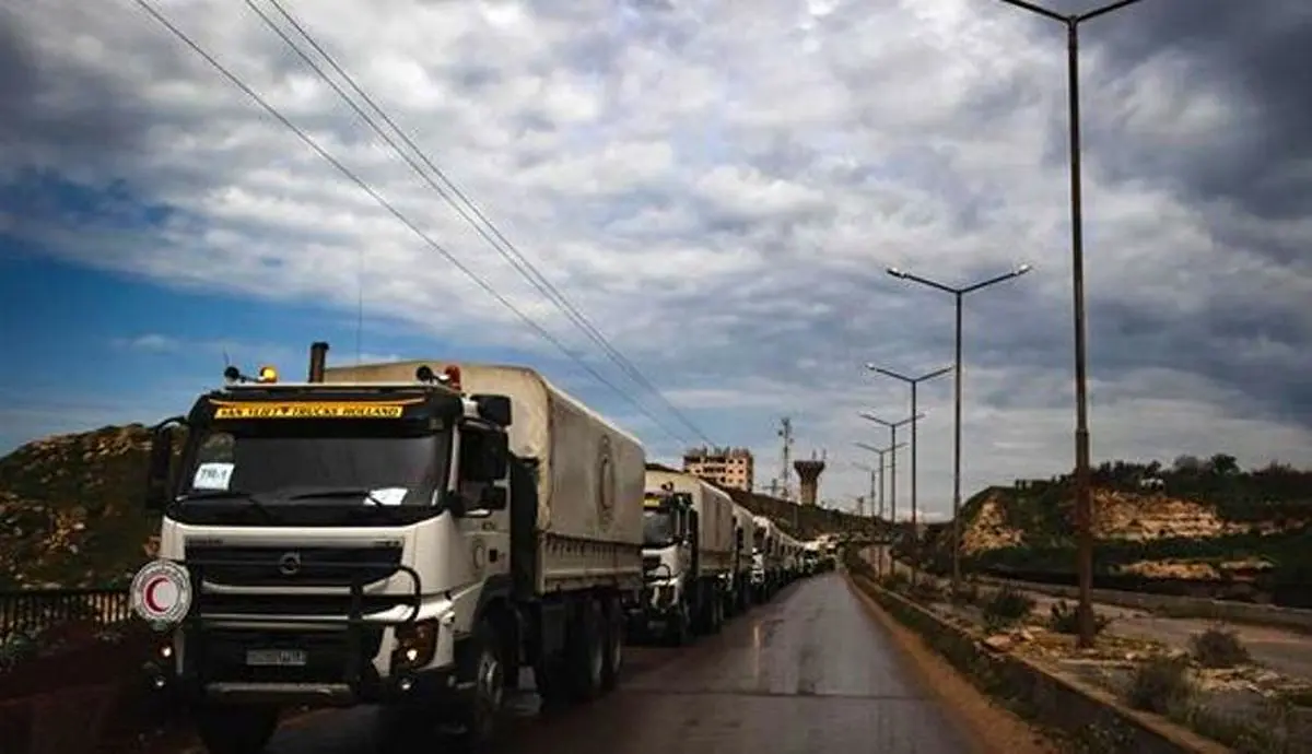 ۳۵ کامیون حامل کمک های صلیب سرخ به جنوب سوریه ارسال شد