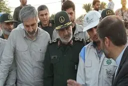 بازدید فرمانده کل سپاه از منطقه سیل زده «بامدژ»