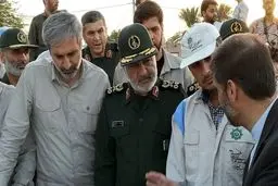 بازدید فرمانده کل سپاه از منطقه سیل زده «بامدژ»