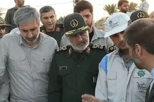 بازدید فرمانده کل سپاه از منطقه سیل زده «بامدژ»