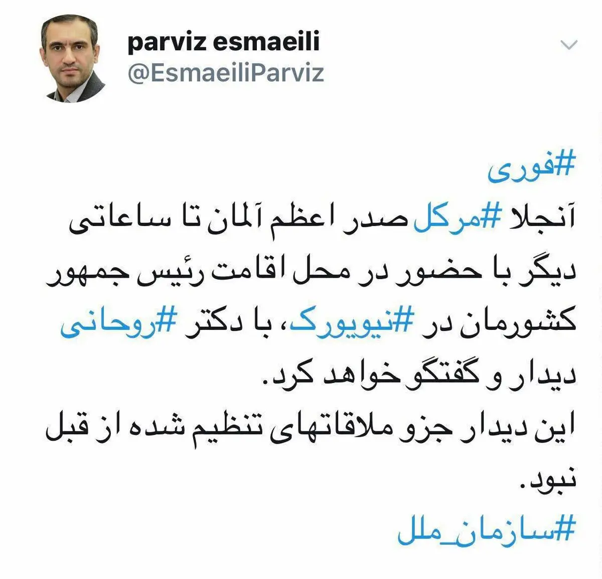 دیدار برنامه ریزی نشده روحانی و مرکل