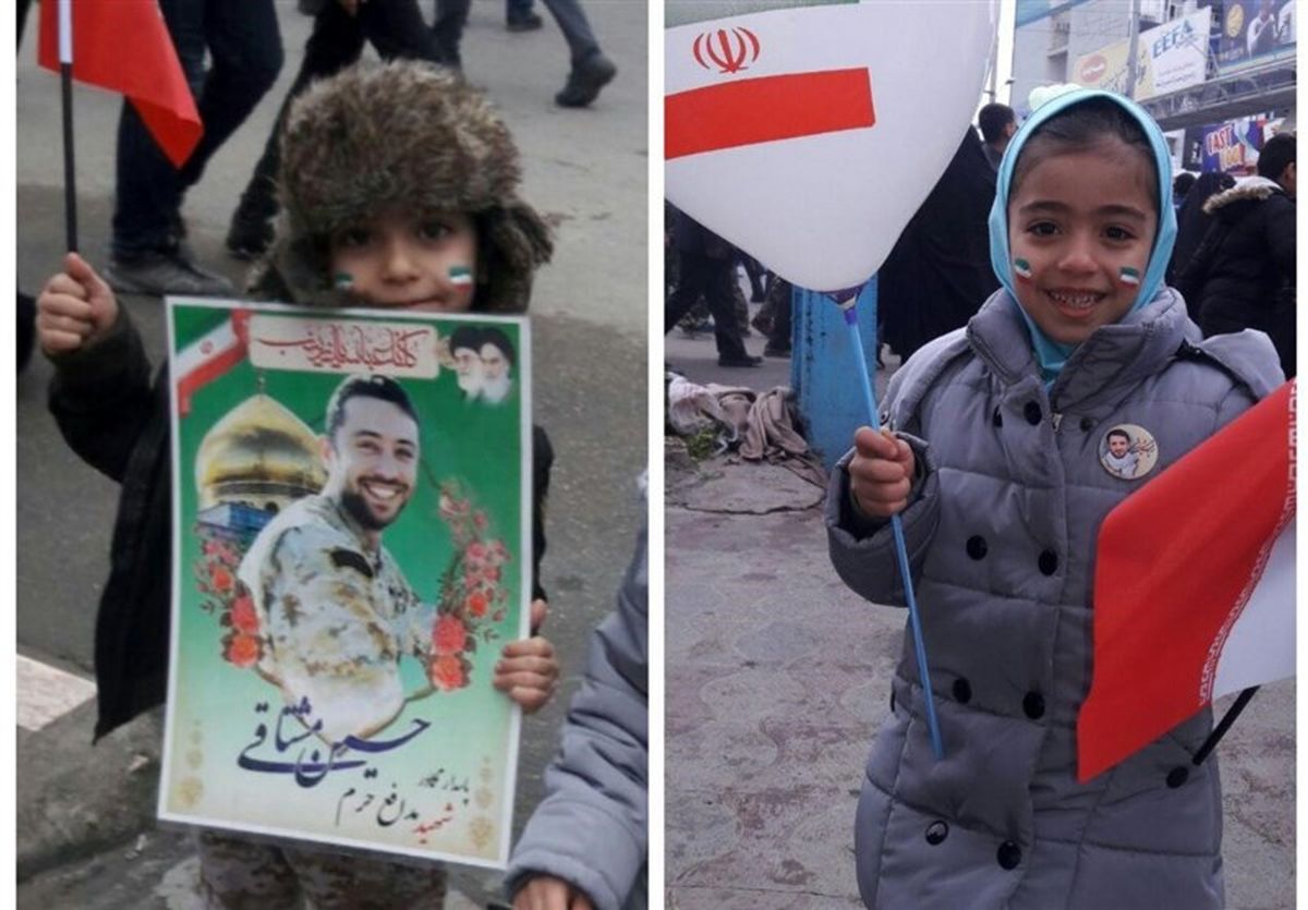 فرزندان شهدای مدافع حرم؛ حاضران راهپیمایی ۲۲ بهمن +تصاویر