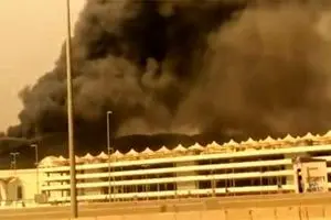 آتش‌سوزی مهیب درایستگاه قطار شهر جده عربستان