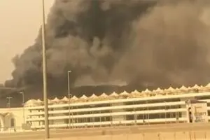 آتش‌سوزی مهیب درایستگاه قطار شهر جده عربستان