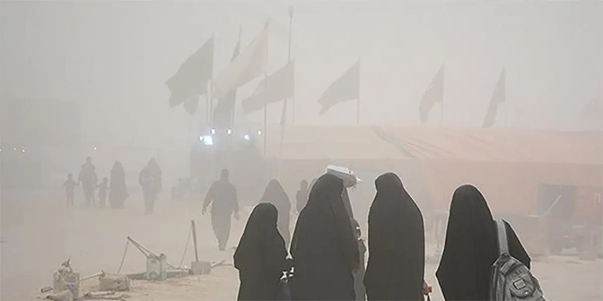 گرد و خاک زائران اربعین را در شلمچه غافلگیر کرد