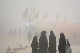 گرد و خاک زائران اربعین را در شلمچه غافلگیر کرد