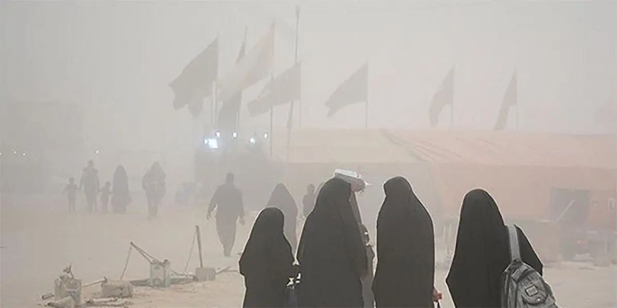 گرد و خاک زائران اربعین را در شلمچه غافلگیر کرد
