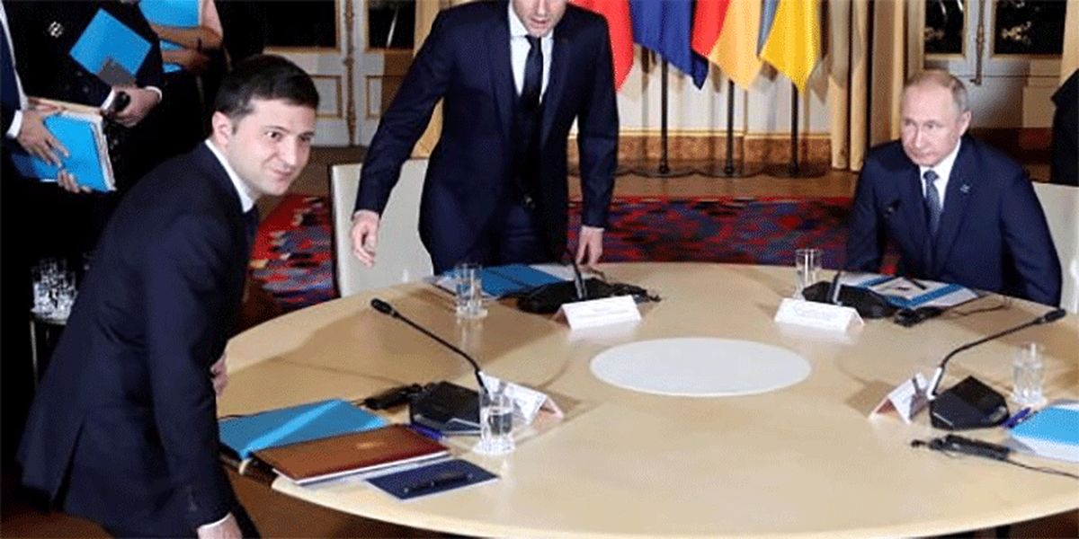 پوتین برای اولین بار با رئیس جمهور اوکراین ملاقات کرد