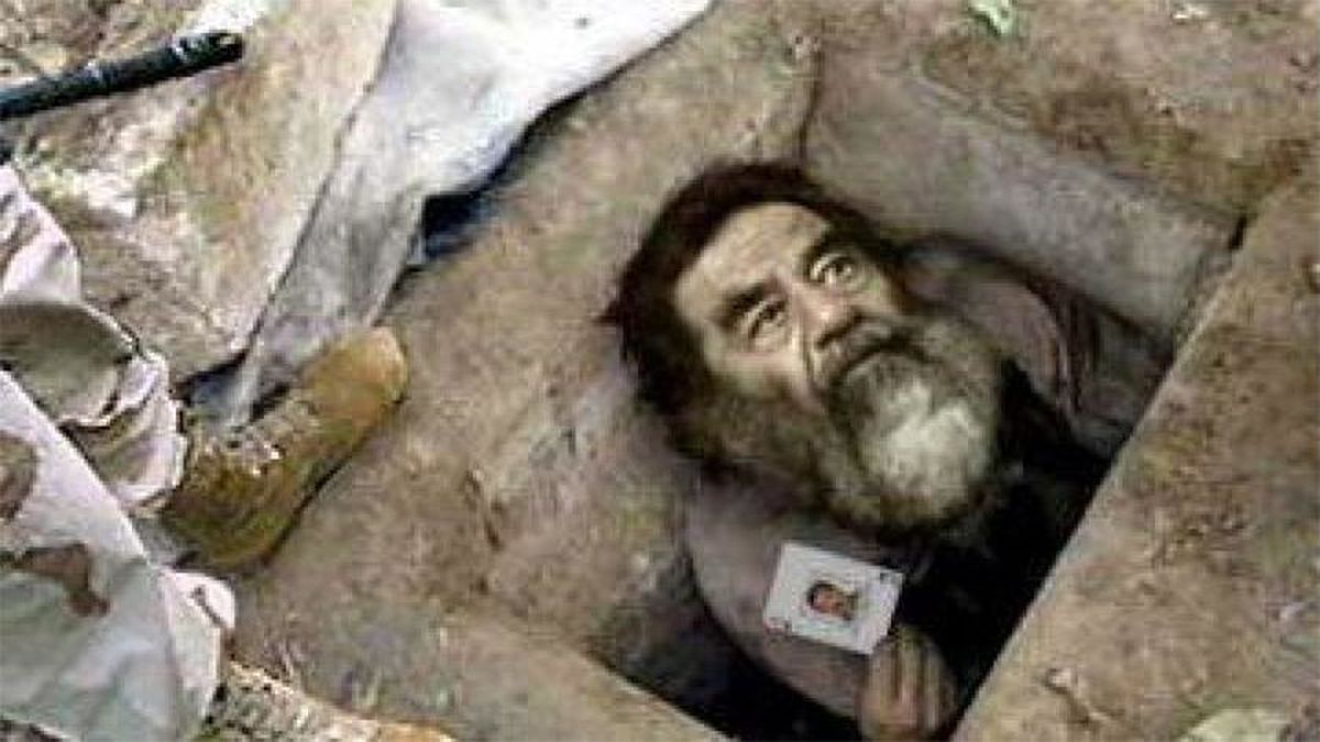 عکس: تصویری دیده نشده از لحظه دستگیری «صدام حسین»
