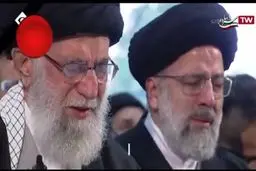 فیلم: اشک‌های رهبر انقلاب در هنگام اقامه نماز بر پیکر سردار شهید سلیمانی