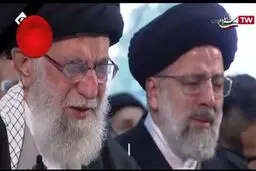 فیلم: اشک‌های رهبر انقلاب در هنگام اقامه نماز بر پیکر سردار شهید سلیمانی