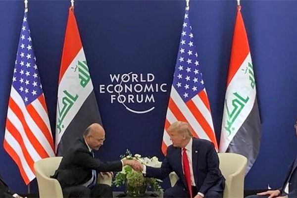 دیدار برهم صالح با ترامپ در حاشیه داووس