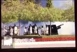 فیلم: شلیک ۵۰ گلوله توپ به مناسبت ۵۰ سال حمکرانی سلطان قابوس