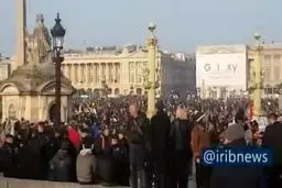 فیلم: اعتراض گسترده مردمی در تجمع میدان کنکورد پاریس