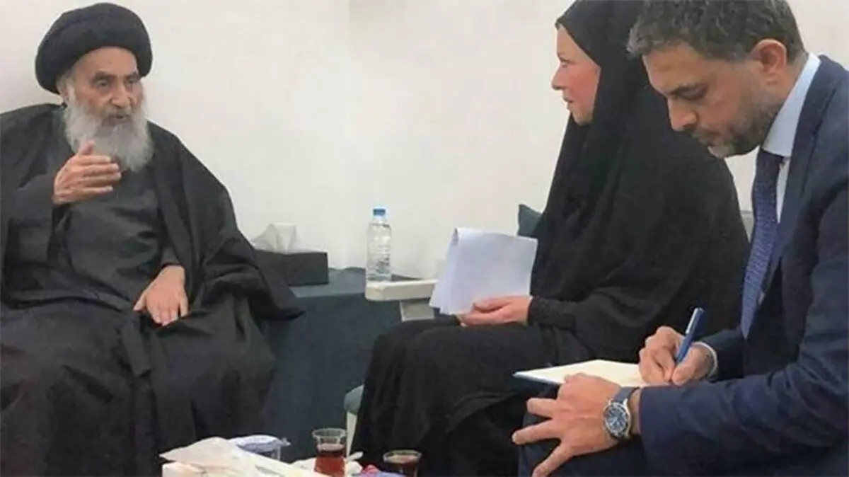 نماینده سازمان ملل درعراق برای آیت‌الله سیستانی آرزوی سلامتی کرد