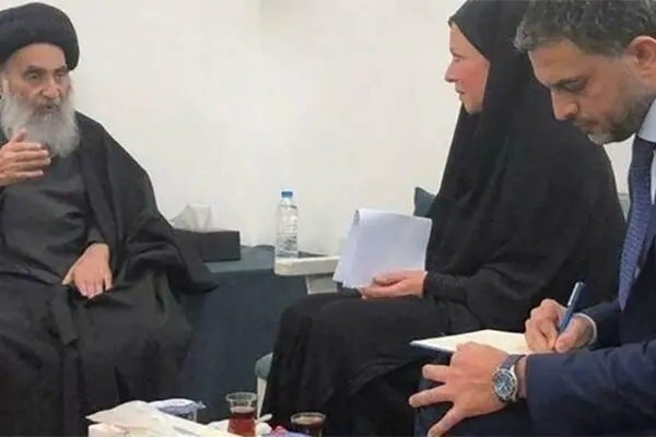 نماینده سازمان ملل درعراق برای آیت‌الله سیستانی آرزوی سلامتی کرد