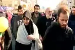 فیلم: حضور فرزندان شهید سلیمانی در راهپیمایی ۲۲ بهمن