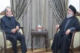 علی لاریجانی با «سید حسن‌نصرالله» ملاقات کرد