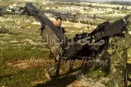 تصاویر: لاشه پهپاد سرنگون شده ترک در ادلب