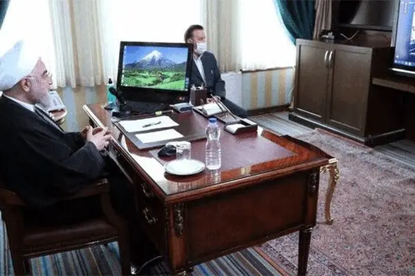 عکس: گفتگوی ویدئو کنفرانسی روحانی