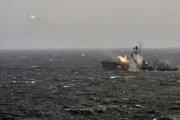 تمرین پدافند موشکی روسیه در دریای مدیترانه انجام شد