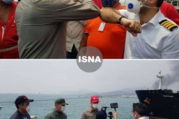 عکس:خوش آمدگویی کرونایی به کاپیتان نفتکش ایرانی