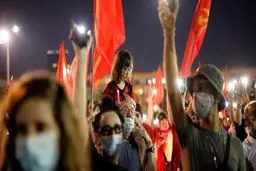 ساکنان تل‌آویو علیه طرح اشغال کرانه باختری تظاهرات کردند