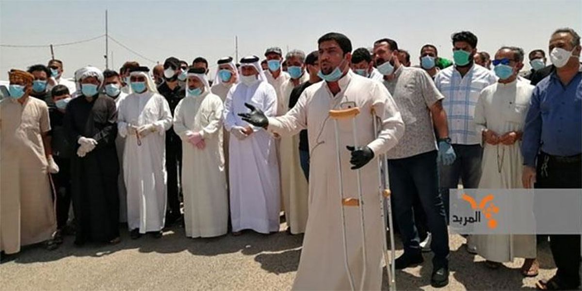 شهروندان عراقی در بصره برای بازگشایی مرز شلمچه تجمع کردند