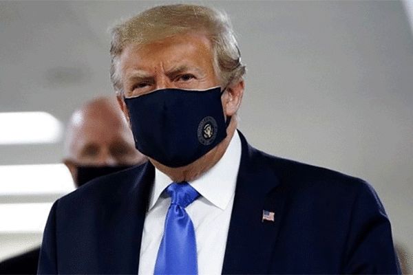 ترامپ بالاخره ماسک زد