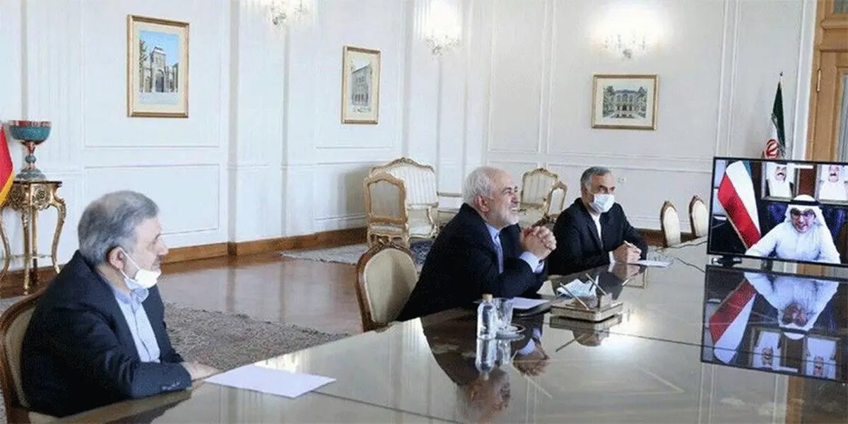 گفتگوی ویدئو کنفرانسی  ظریف با همتای کویتی خود