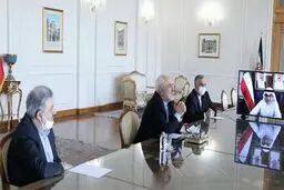 گفتگوی ویدئو کنفرانسی  ظریف با همتای کویتی خود