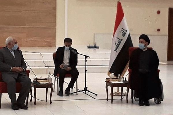 دیدار ظریف با رهبر جریان حکمت ملی عراق
