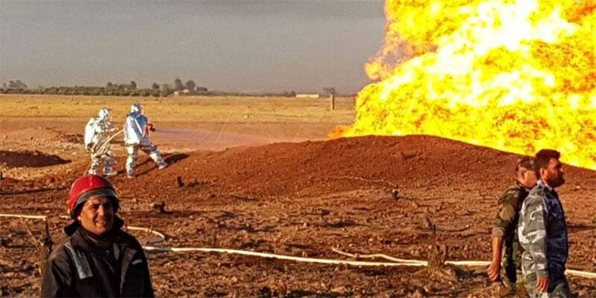 تصاویر: انفجار در خط لوله اصلی گاز سوریه