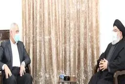 «اسماعیل هنیه» و«سید حسن نصرالله» با یکدیگر دیدار کردند