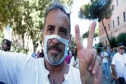 تظاهرات بر علیه ماسک صورت در ایتالیا